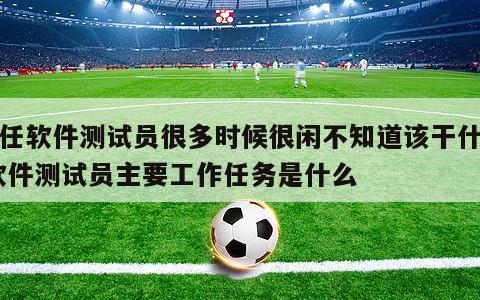 担任软件测试员很多时候很闲不知道该干什么,软件测试员主要工作任务是什么